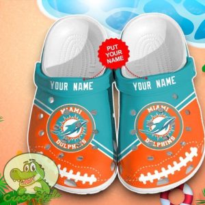 Miami Dolphins Team Crocs Custom Name Edition Clog Shoes