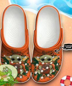 Miami Hurricanes Baby Yoda Crocs Custom Name Edition Classic Clogs Shoes Product Photo 1