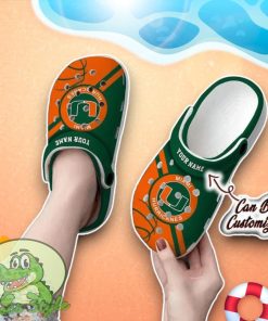 Miami Hurricanes In Green Crocs Custom Name Edition Clog Shoes Product Photo 2