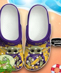 Minnesota Vikings Baby Yoda Crocs Custom Name Edition Classic Clogs Shoes Product Photo 1