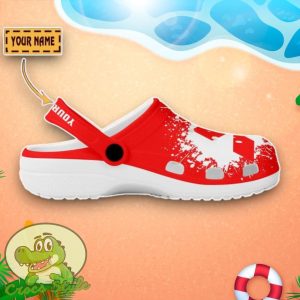 Mitsubishi Logo Red And White Painting Crocs Custom Name Edition Classic Clogs Shoes Product Photo 2