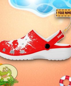 Mitsubishi Logo Red And White Painting Crocs Custom Name Edition Classic Clogs Shoes Product Photo 3
