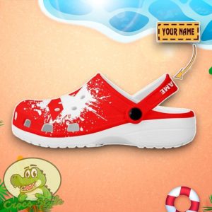 Mitsubishi Logo Red And White Painting Crocs Custom Name Edition Classic Clogs Shoes Product Photo 3