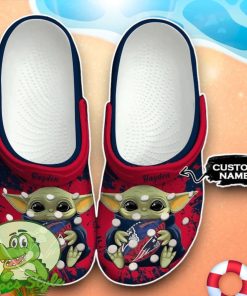 New England Patriots Baby Yoda Crocs Custom Name Edition Classic Clogs Shoes Product Photo 1