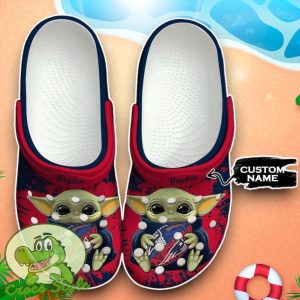 New England Patriots Baby Yoda Crocs Custom Name Edition Classic Clogs Shoes