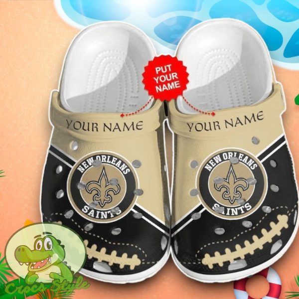 New Orleans Saints Crocs Custom Name Edition Clog Shoes