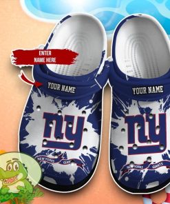 New York Giants On Navy Blue Crocs Custom Name Edition Clog Shoes Product Photo 1