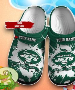 New York Jets On Green Pattern Crocs Custom Name Edition Clog Shoes Product Photo 1
