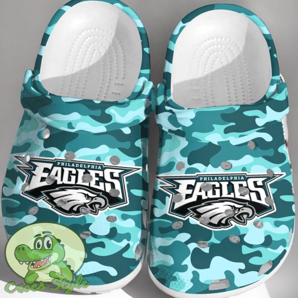 NFL Philadelphia Eagles Football Crocs Comfortable Clogs Shoes For Men Women