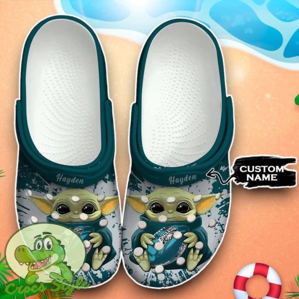 Philadelphia Eagles Baby Yoda Crocs Custom Name Edition Classic Clogs Shoes