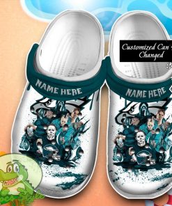 Philadelphia Eagles Horror Movie Characters Crocs Custom Name Edition Clog Shoes Product Photo 1