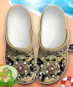 Purdue Boilermakers Baby Yoda Crocs Custom Name Edition Classic Clogs Shoes Product Photo 1