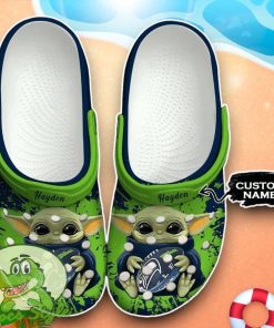 Seattle Seahawks Baby Yoda Crocs Custom Name Edition Classic Clogs Shoes Product Photo 1