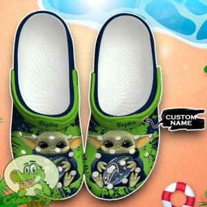 Seattle Seahawks Baby Yoda Crocs Custom Name Edition Classic Clogs Shoes