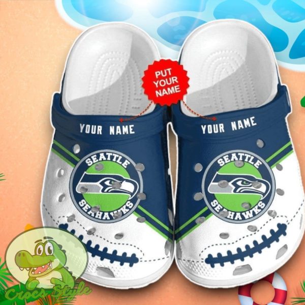 Seattle Seahawks Crocs Custom Name Edition Clog Shoes