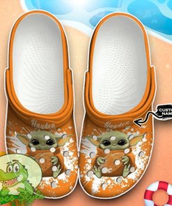 Tennessee Volunteers Baby Yoda Crocs Custom Name Edition Classic Clogs Shoes Product Photo 1