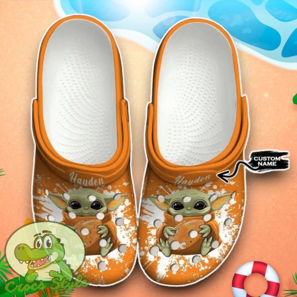 Tennessee Volunteers Baby Yoda Crocs Custom Name Edition Classic Clogs Shoes