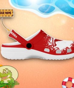 Tesla Logo Red And White Painting Crocs Custom Name Edition Classic Clogs Shoes Product Photo 2