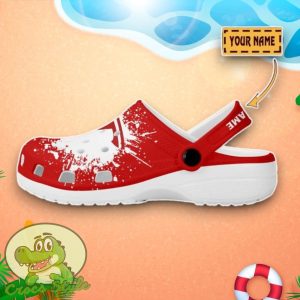 Tesla Logo Red And White Painting Crocs Custom Name Edition Classic Clogs Shoes Product Photo 3