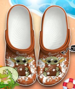 Texas Longhorns Baby Yoda Crocs Custom Name Edition Classic Clogs Shoes Product Photo 1