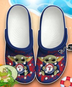 Texas Rangers Baby Yoda Crocs Custom Name Edition Classic Clogs Shoes Product Photo 1