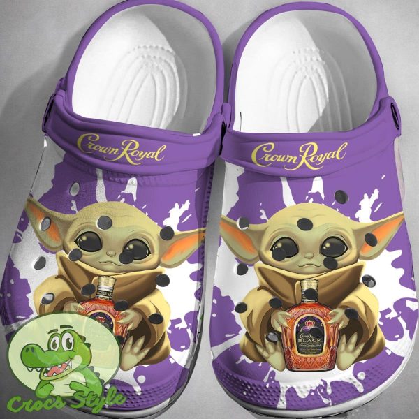 Crown Royal Baby Yoda Crocs 3D Clog Shoes