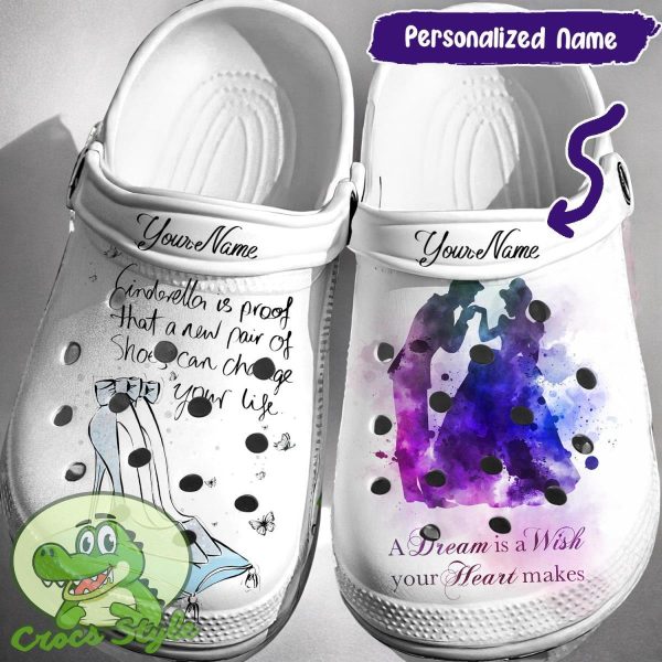 Custom Name Cinderella Crocs 3D Clog Shoes