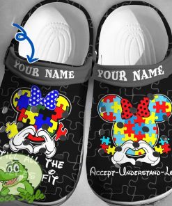 Custom Name Minnie Autism Crocs 3D Clog Shoes Product Photo 1