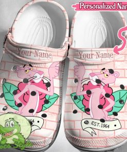 Custom Name Pink Panther Crocs 3D Clog Shoes Product Photo 1