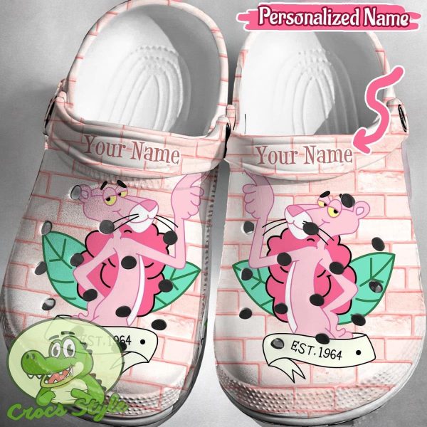 Custom Name Pink Panther Crocs 3D Clog Shoes