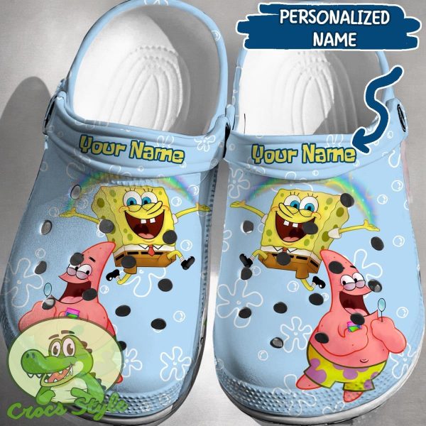 Custom Name Sponge Bob Crocs 3D Clog Shoes