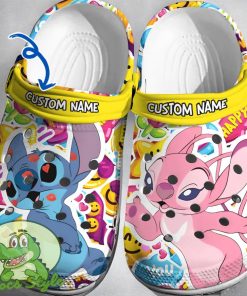 Custom Name Stitch Angel Crocs 3D Clog Shoes Product Photo 1