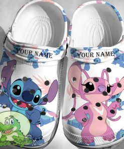 Custom Name Stitch Angel Crocs 3D Clog Shoes N1419 1tc Product Photo 1