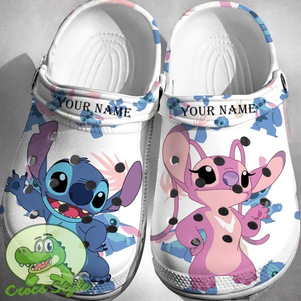 Custom Name Stitch Angel Crocs 3D Clog Shoes N1419 1tc