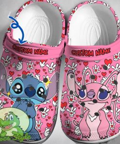 Custom Name Stitch Angel Crocs 3D Clog Shoes N9726 1sj Product Photo 1
