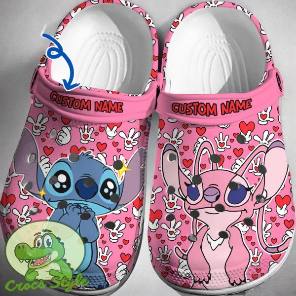 Custom Name Stitch Angel Crocs 3D Clog Shoes N9726 1sj