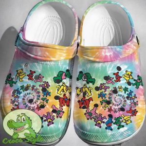 Dancing Bears Tie Dye Crocs 3D Clog Shoes