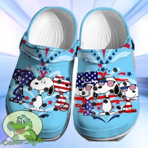 July 4th Snoopy Crocs 3D Clog Shoes 5917 Comfortable For Men Women and Kids