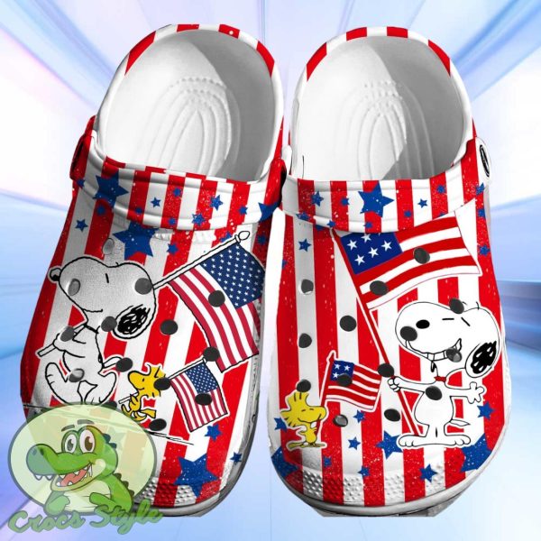 July 4th Snoopy Crocs 3D Clog Shoes