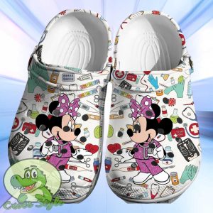 Minnie Mouse Nurse Crocs 3D Clog Shoes