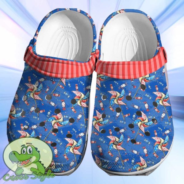 Pinwheel 4th July Crocs 3D Clog Shoes