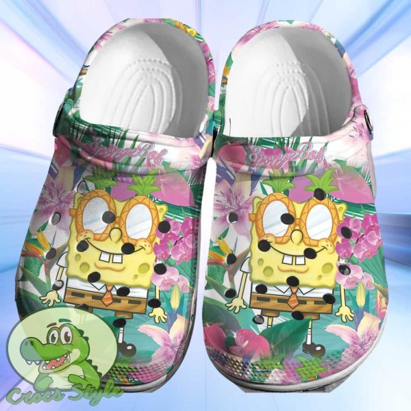 Spongebob Squarepants Tropical Crocs 3D Clog Shoes