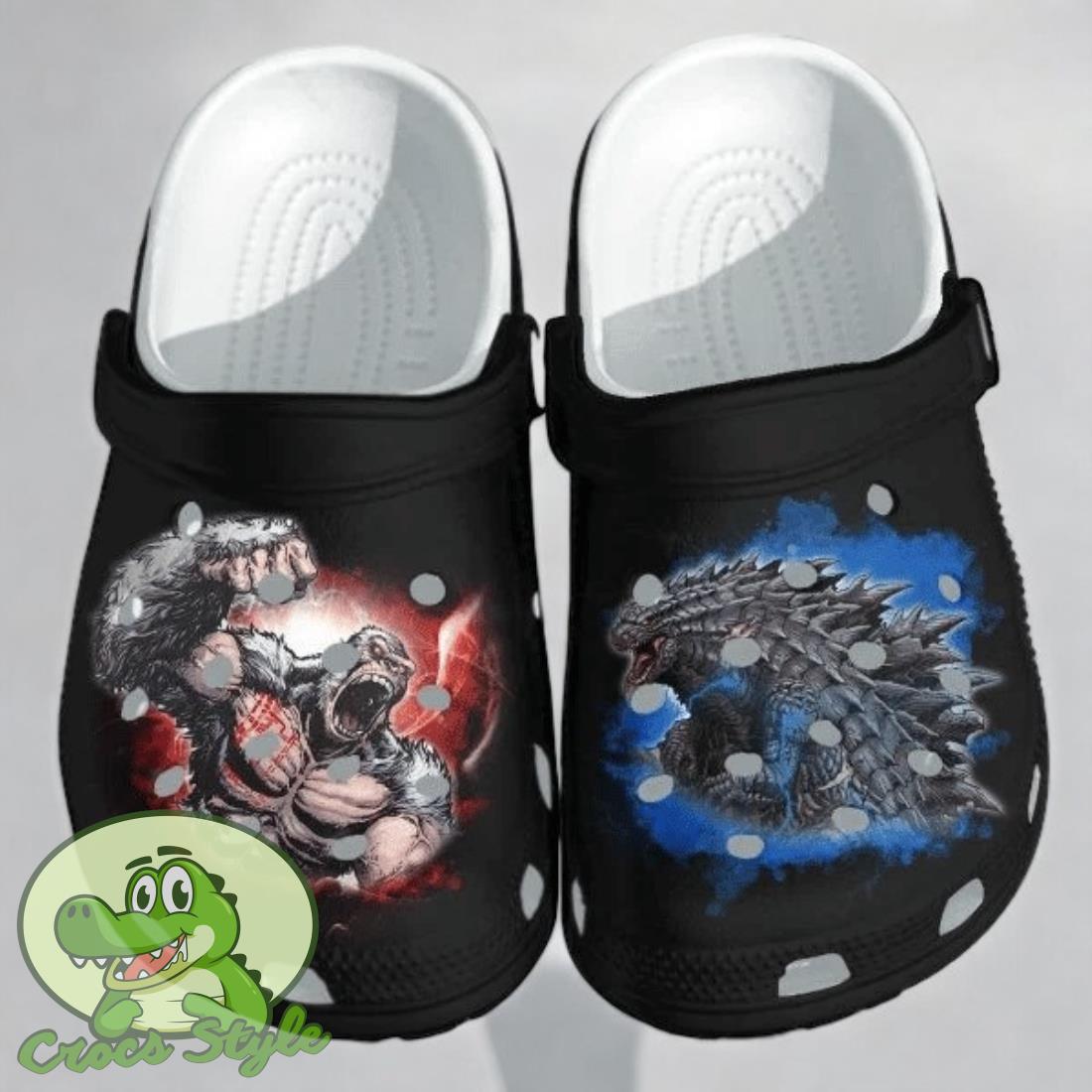 Godzilla Kong Monster Black Clogs Crocs Shoes 1 Godzilla Kong Monster Black Clogs Crocs Shoes Product Photo 1